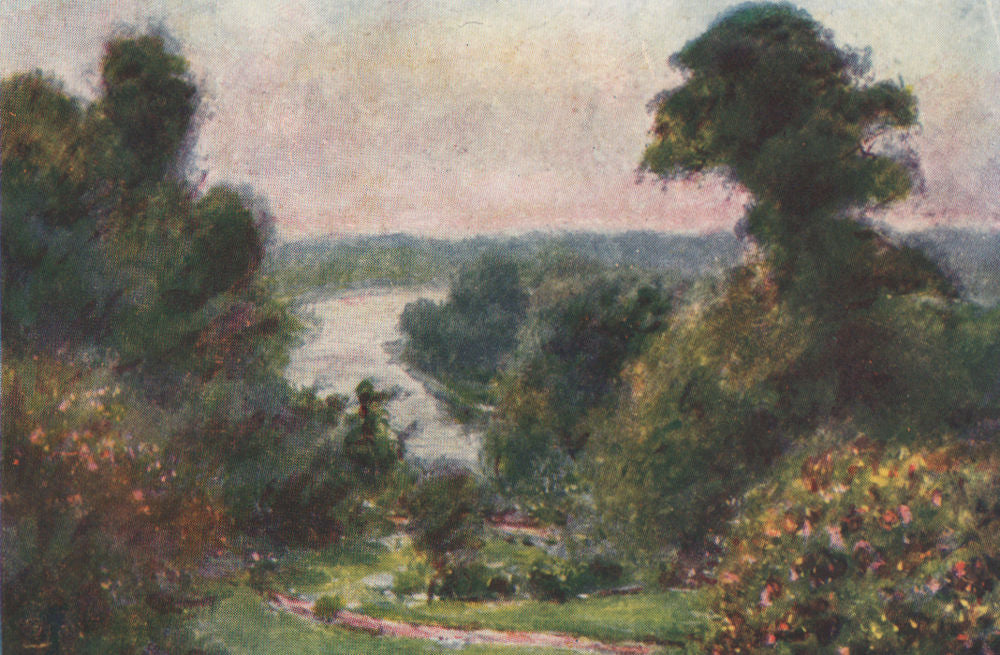 RICHMOND. 'View from Richmond Hill' by Mortimer Menpes. London. SMALL 1906